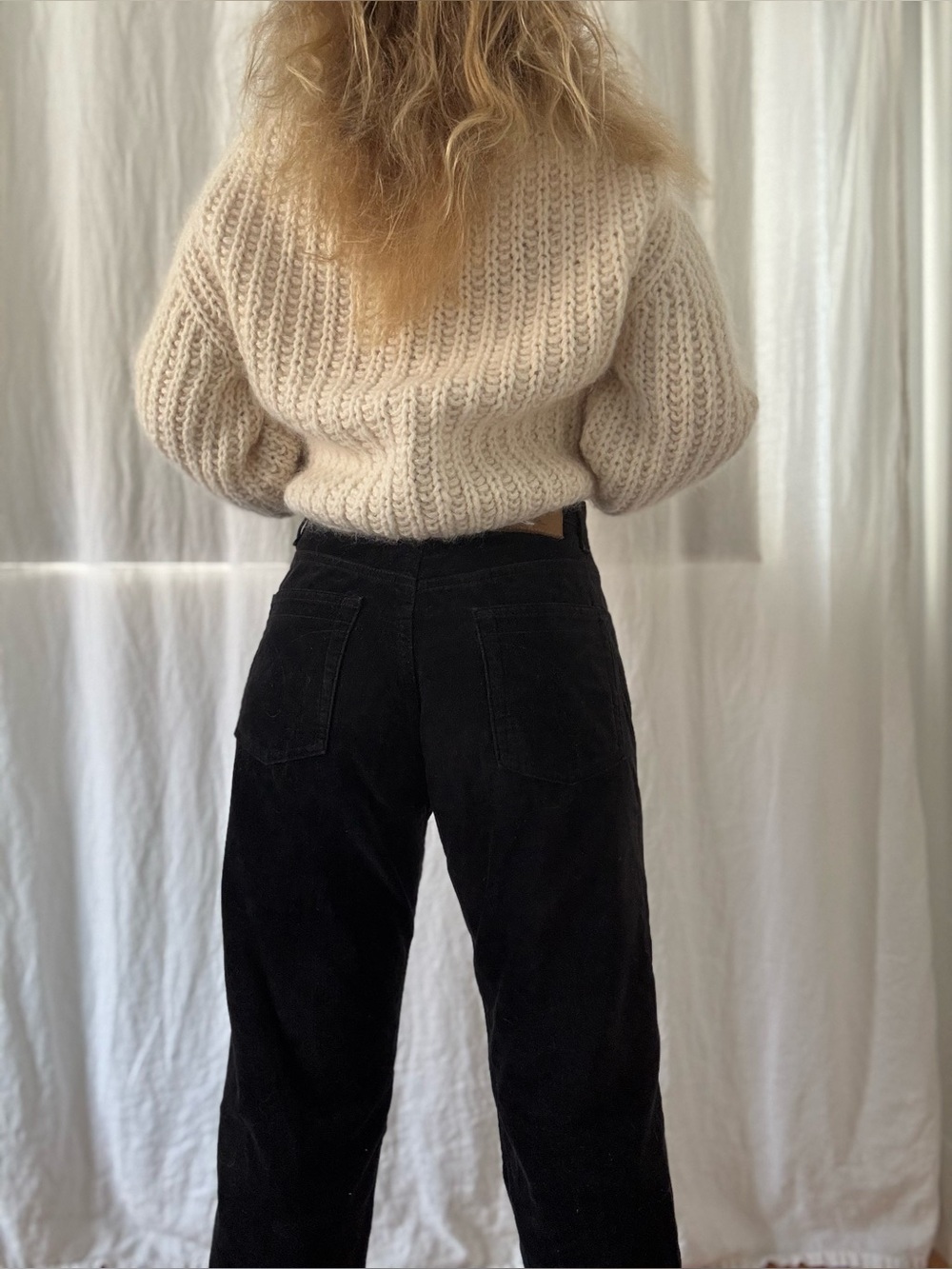 Vintage Calvin Klein 90s straight leg black cotton corduroy pants